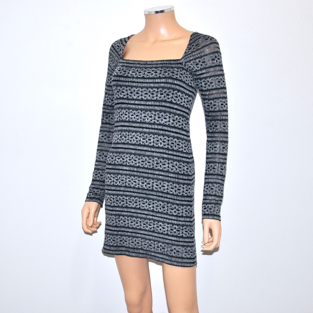 FREE PEOPLE Striped Long Sleeve Bodycon Dress - S